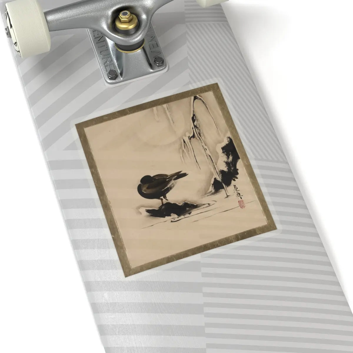 Shibata Zeshin - Lacquer Paintings of Various Subjects- Bird and Willow in Snow - 1882 - STICKER Vinyl Kiss-Cut Decal