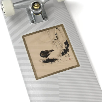 Shibata Zeshin - Lacquer Paintings of Various Subjects- Bird and Willow in Snow - 1882 - STICKER Vinyl Kiss-Cut Decal