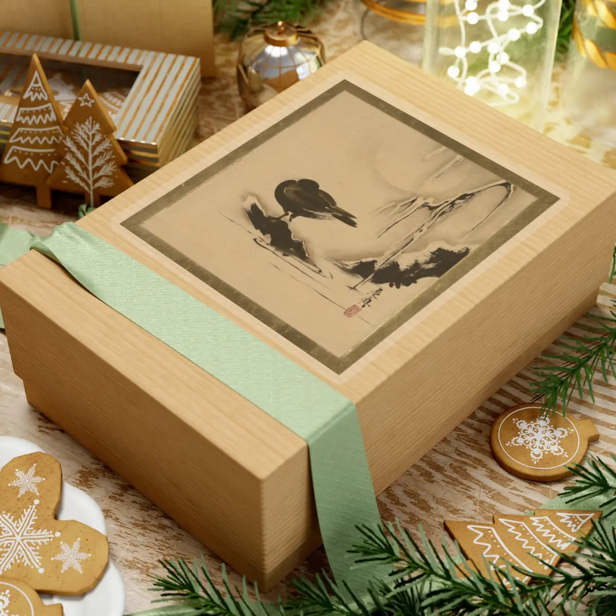 Shibata Zeshin - Lacquer Paintings of Various Subjects- Bird and Willow in Snow - 1882 - STICKER Vinyl Kiss-Cut Decal