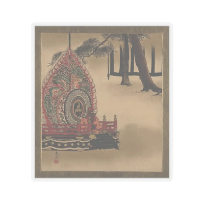 Shibata Zeshin - Lacquer Paintings of Various Subjects- Drum for Gagaku Dance - 1882 - STICKER Vinyl Kiss-Cut Decal