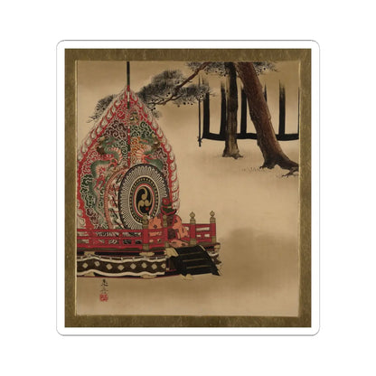 Shibata Zeshin - Lacquer Paintings of Various Subjects- Drum for Gagaku Dance - 1882 - STICKER Vinyl Kiss-Cut Decal