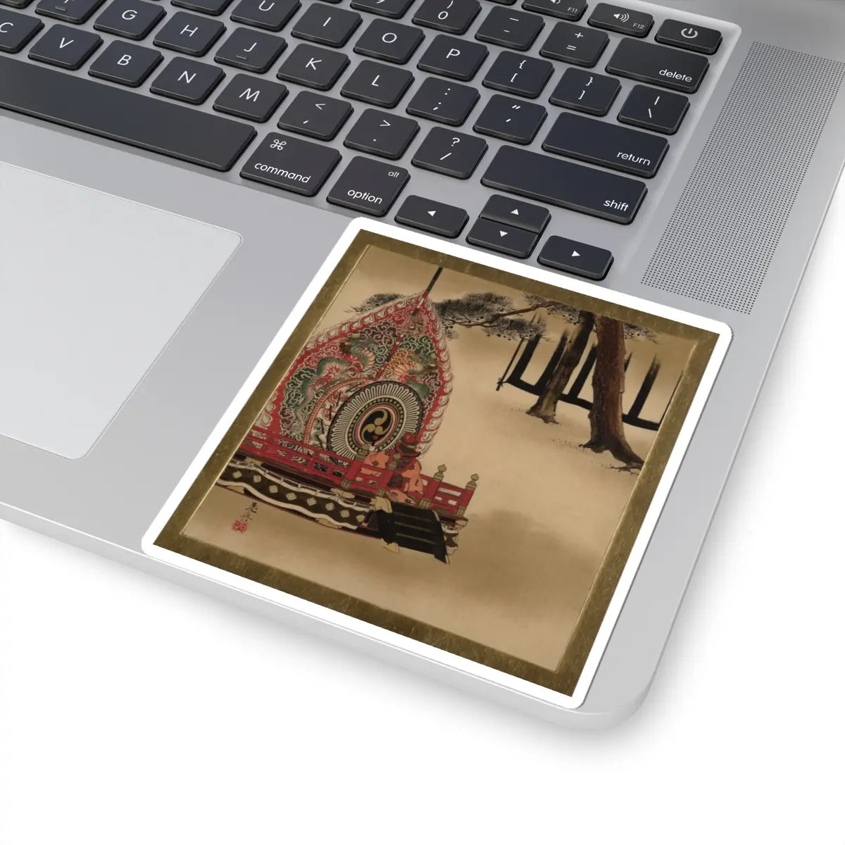 Shibata Zeshin - Lacquer Paintings of Various Subjects- Drum for Gagaku Dance - 1882 - STICKER Vinyl Kiss-Cut Decal