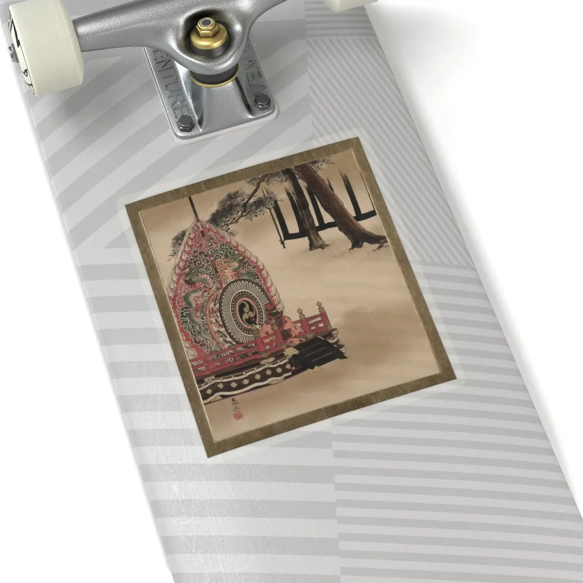 Shibata Zeshin - Lacquer Paintings of Various Subjects- Drum for Gagaku Dance - 1882 - STICKER Vinyl Kiss-Cut Decal