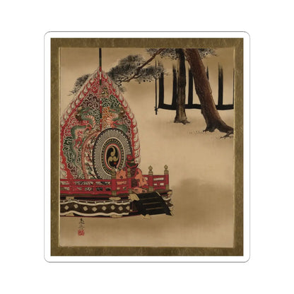 Shibata Zeshin - Lacquer Paintings of Various Subjects- Drum for Gagaku Dance - 1882 - STICKER Vinyl Kiss-Cut Decal