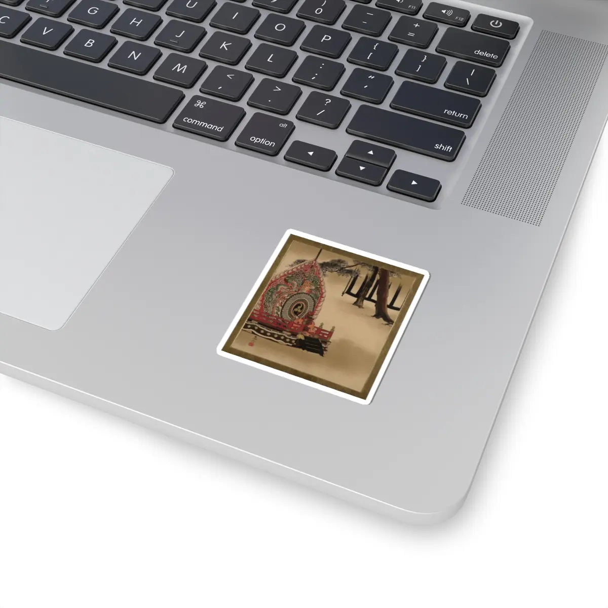 Shibata Zeshin - Lacquer Paintings of Various Subjects- Drum for Gagaku Dance - 1882 - STICKER Vinyl Kiss-Cut Decal
