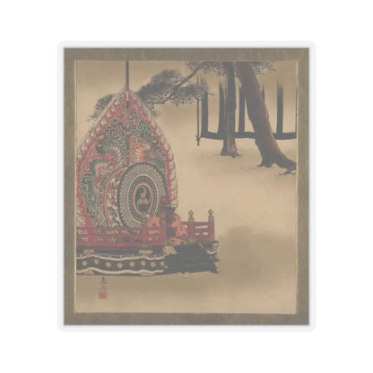 Shibata Zeshin - Lacquer Paintings of Various Subjects- Drum for Gagaku Dance - 1882 - STICKER Vinyl Kiss-Cut Decal