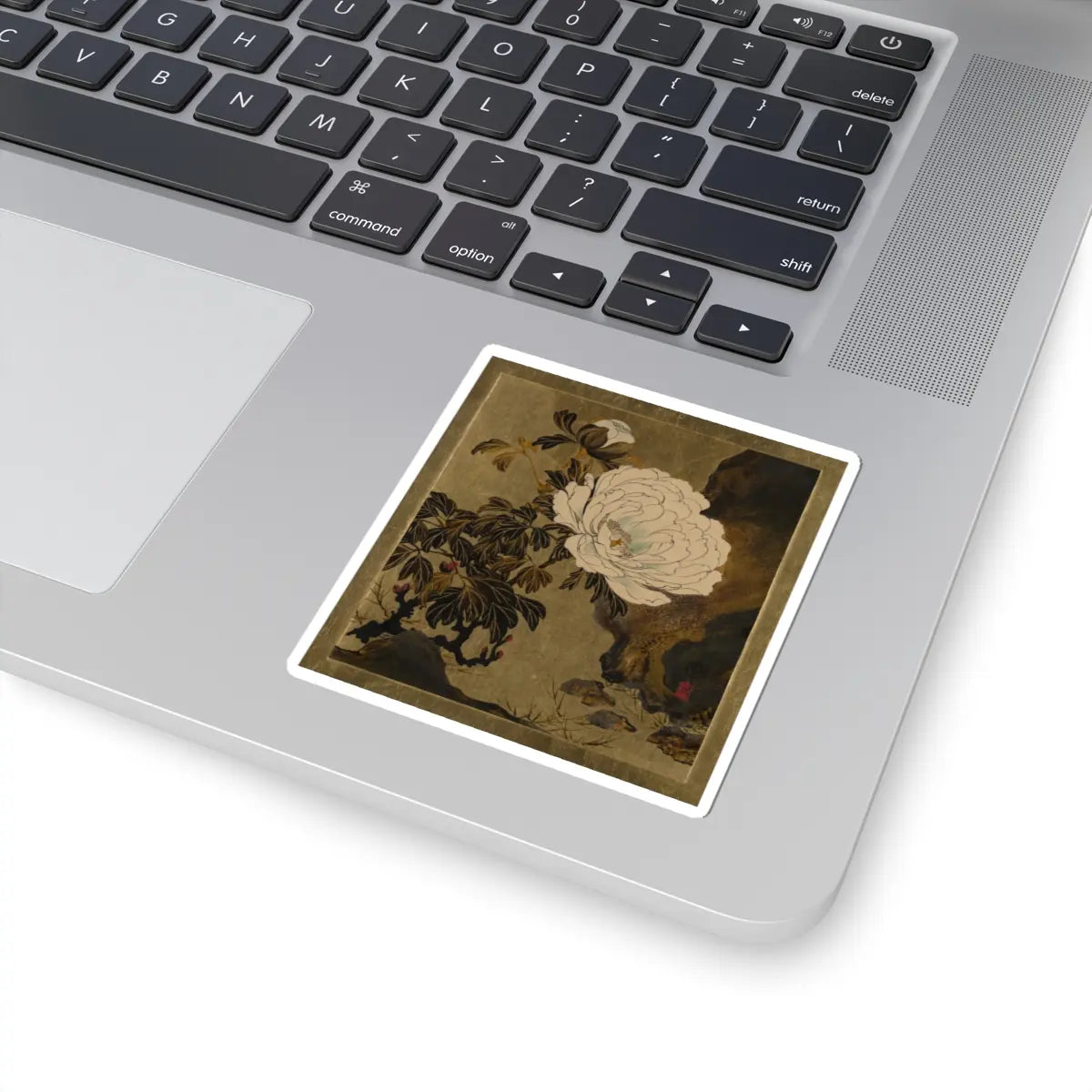 Shibata Zeshin - Lacquer Paintings of Various Subjects- Peonies - 1882 - STICKER Vinyl Kiss-Cut Decal