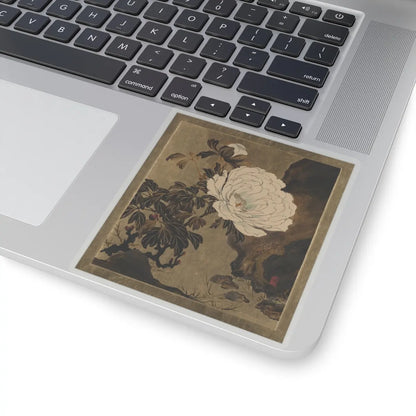Shibata Zeshin - Lacquer Paintings of Various Subjects- Peonies - 1882 - STICKER Vinyl Kiss-Cut Decal