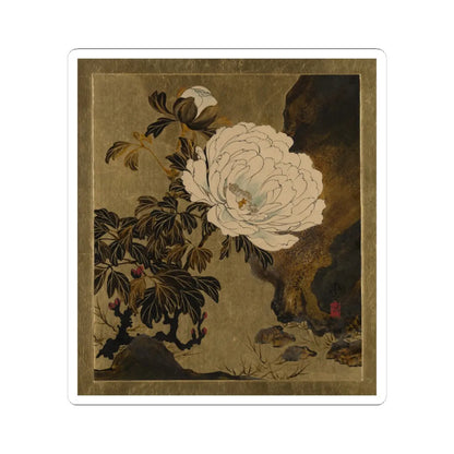 Shibata Zeshin - Lacquer Paintings of Various Subjects- Peonies - 1882 - STICKER Vinyl Kiss-Cut Decal