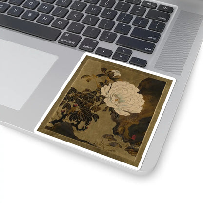Shibata Zeshin - Lacquer Paintings of Various Subjects- Peonies - 1882 - STICKER Vinyl Kiss-Cut Decal