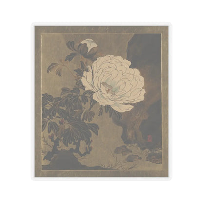 Shibata Zeshin - Lacquer Paintings of Various Subjects- Peonies - 1882 - STICKER Vinyl Kiss-Cut Decal