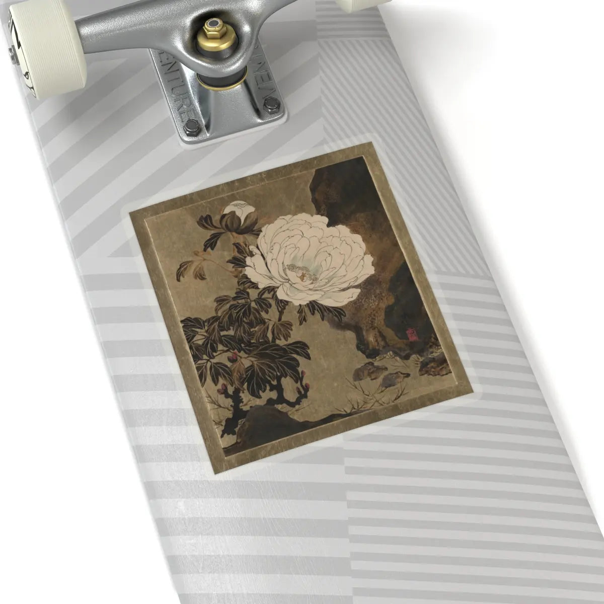 Shibata Zeshin - Lacquer Paintings of Various Subjects- Peonies - 1882 - STICKER Vinyl Kiss-Cut Decal