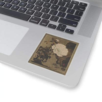 Shibata Zeshin - Lacquer Paintings of Various Subjects- Peonies - 1882 - STICKER Vinyl Kiss-Cut Decal