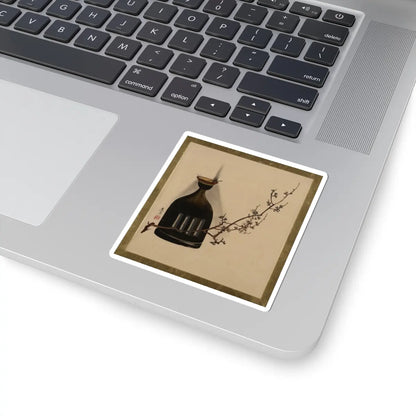 Shibata Zeshin - Lacquer Paintings of Various Subjects- Plum Branch with Oil Lamp - 1882 - STICKER Vinyl Kiss-Cut Decal