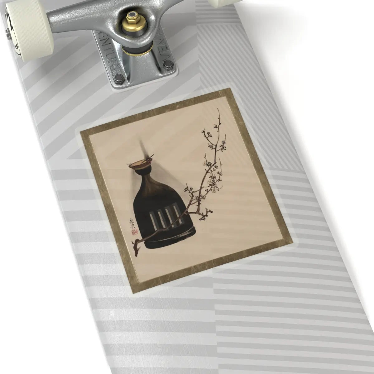 Shibata Zeshin - Lacquer Paintings of Various Subjects- Plum Branch with Oil Lamp - 1882 - STICKER Vinyl Kiss-Cut Decal