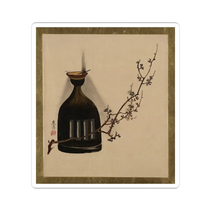 Shibata Zeshin - Lacquer Paintings of Various Subjects- Plum Branch with Oil Lamp - 1882 - STICKER Vinyl Kiss-Cut Decal