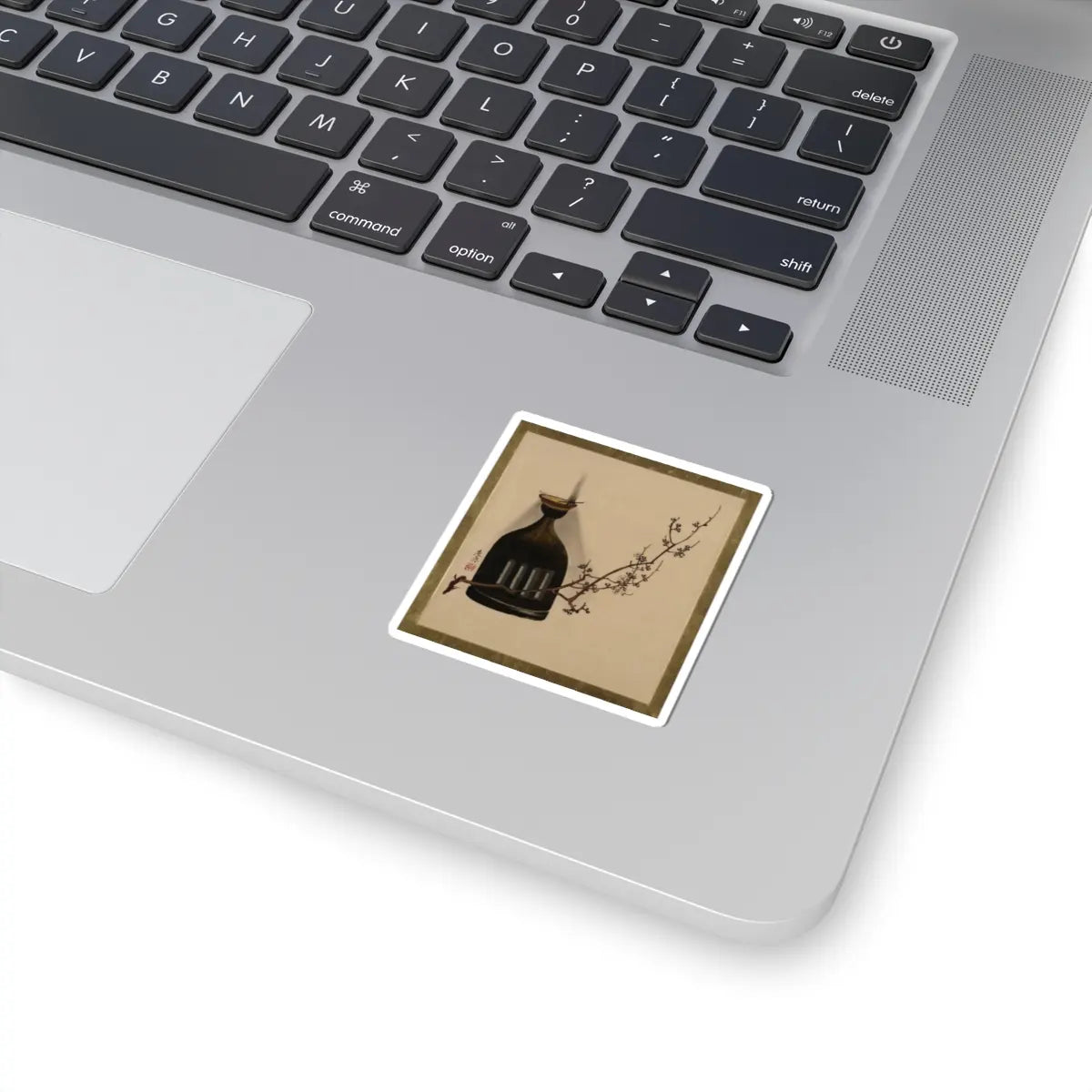Shibata Zeshin - Lacquer Paintings of Various Subjects- Plum Branch with Oil Lamp - 1882 - STICKER Vinyl Kiss-Cut Decal