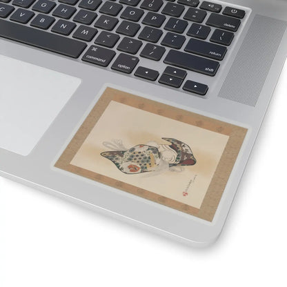 Shibata Zeshin - Mask for the Noh Play Okina - dated 1879 v1 - STICKER Vinyl Kiss-Cut Decal