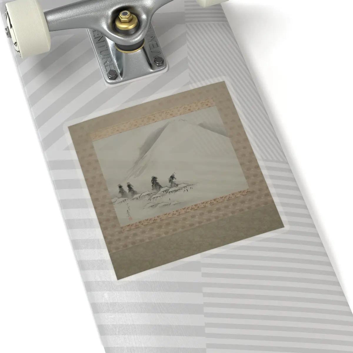 Shibata Zeshin - Mt. Fuji in Winter - dated 1890 - STICKER Vinyl Kiss-Cut Decal