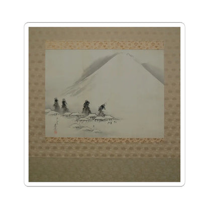 Shibata Zeshin - Mt. Fuji in Winter - dated 1890 - STICKER Vinyl Kiss-Cut Decal