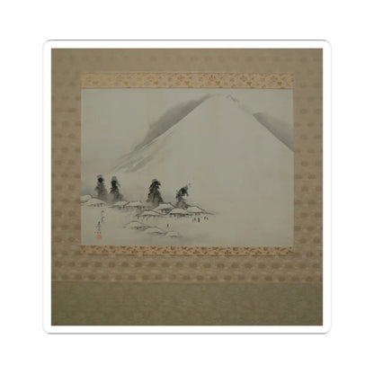 Shibata Zeshin - Mt. Fuji in Winter - dated 1890 - STICKER Vinyl Kiss-Cut Decal