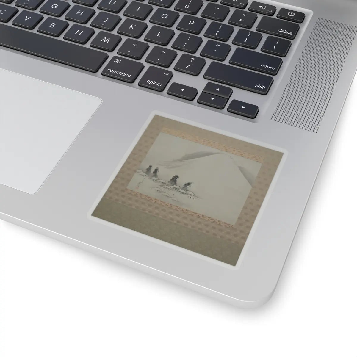 Shibata Zeshin - Mt. Fuji in Winter - dated 1890 - STICKER Vinyl Kiss-Cut Decal