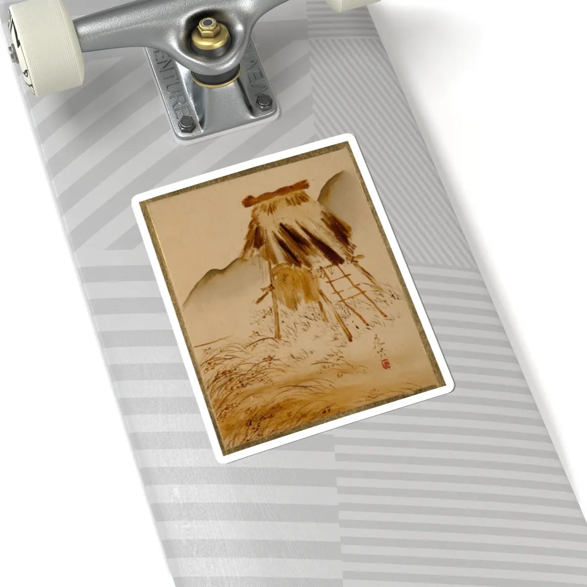 Shibata Zeshin - Rice-Drying Frame - unknown - STICKER Vinyl Kiss-Cut Decal