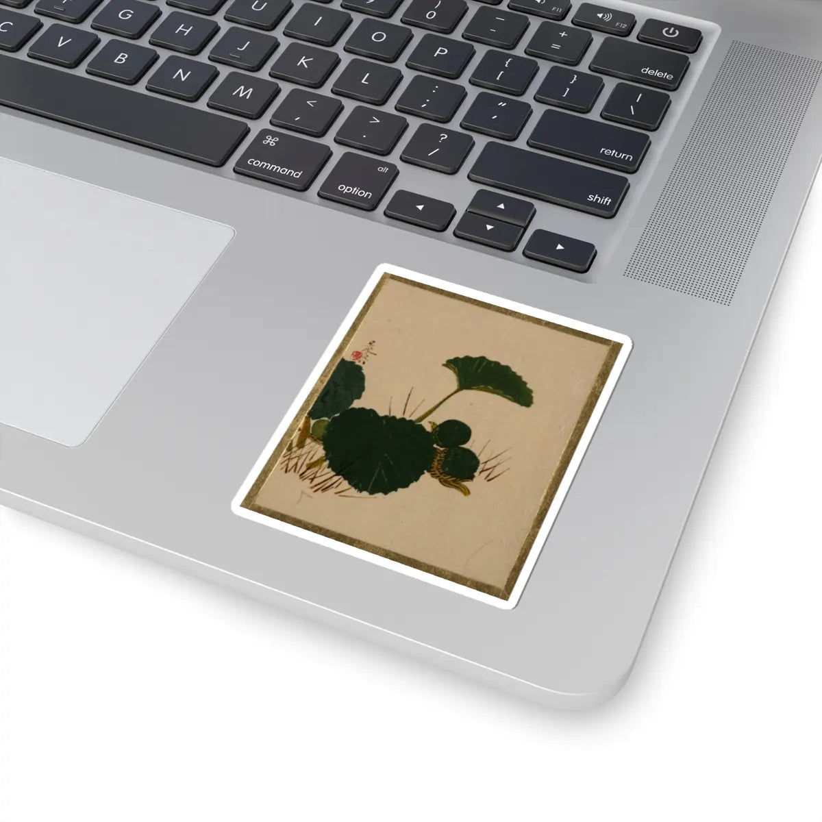 Shibata Zeshin - Worm on Green Leaved Plant - unknown - STICKER Vinyl Kiss-Cut Decal