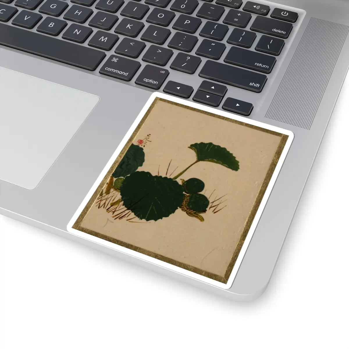 Shibata Zeshin - Worm on Green Leaved Plant - unknown - STICKER Vinyl Kiss-Cut Decal
