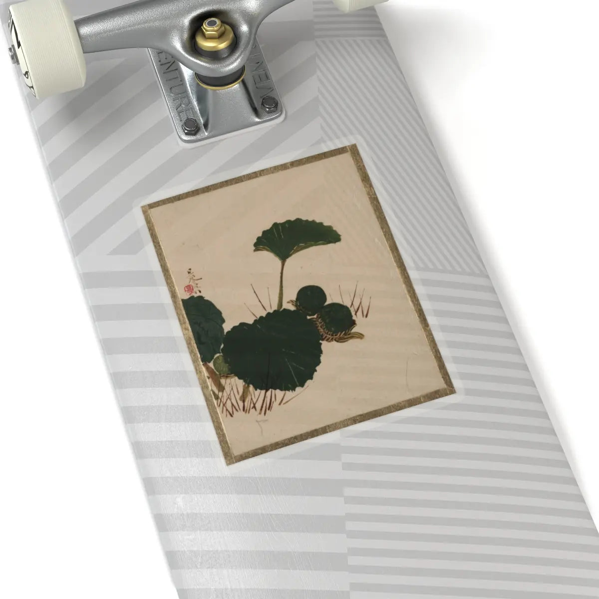 Shibata Zeshin - Worm on Green Leaved Plant - unknown - STICKER Vinyl Kiss-Cut Decal