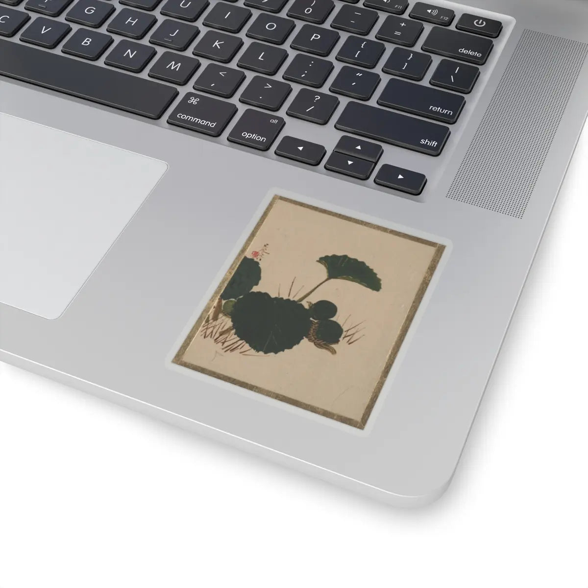 Shibata Zeshin - Worm on Green Leaved Plant - unknown - STICKER Vinyl Kiss-Cut Decal