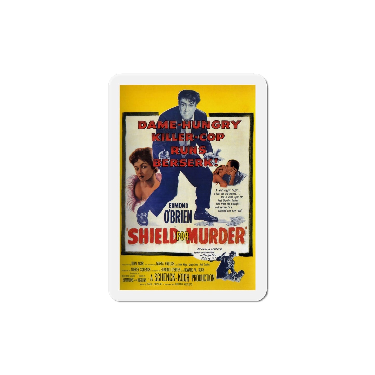 Shield for Murder 1954 Movie Poster Die-Cut Magnet-5 Inch-The Sticker Space