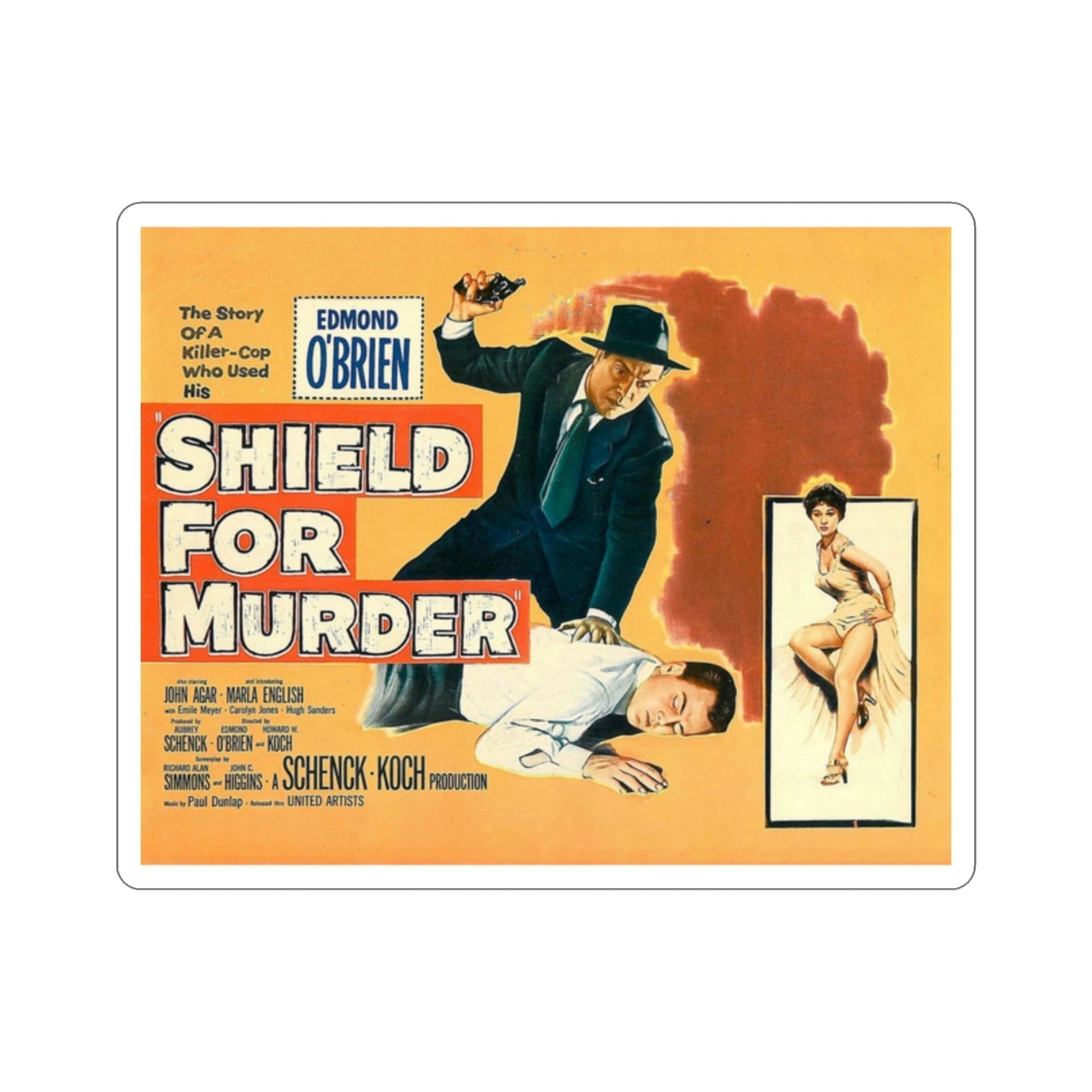 Shield for Murder 1954 v2 Movie Poster STICKER Vinyl Die-Cut Decal-2 Inch-The Sticker Space