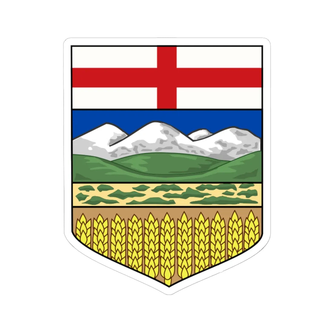 Shield of Alberta (Canada) (Coat of Arms) STICKER Vinyl Kiss-Cut Decal 6 Inch White - The Sticker Space