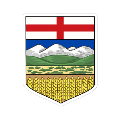 Shield of Alberta (Canada) (Coat of Arms) STICKER Vinyl Kiss-Cut Decal 6 Inch White - The Sticker Space