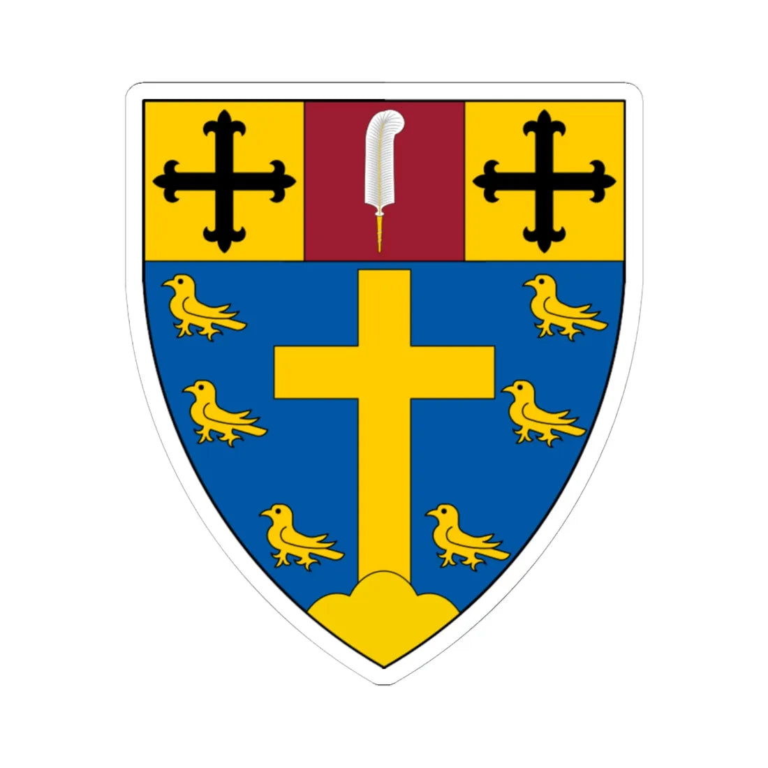 Shield of Ardingly College (England) (Coat of Arms) STICKER Vinyl Kiss-Cut Decal 6 Inch White - The Sticker Space