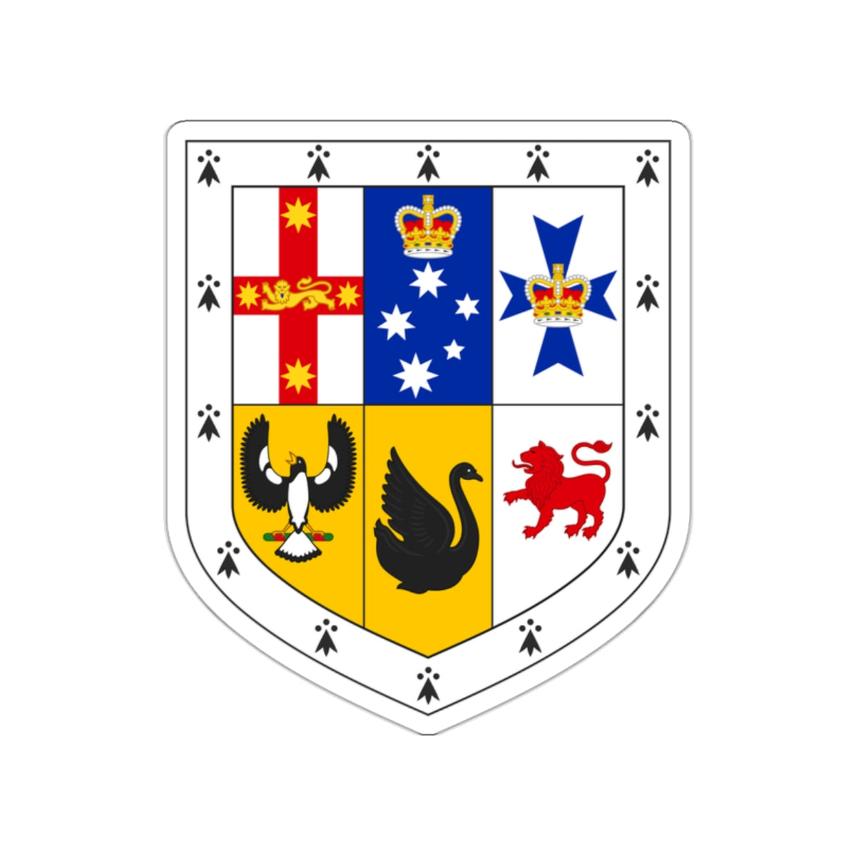 Shield of arms of Australia STICKER Vinyl Die-Cut Decal-White-The Sticker Space