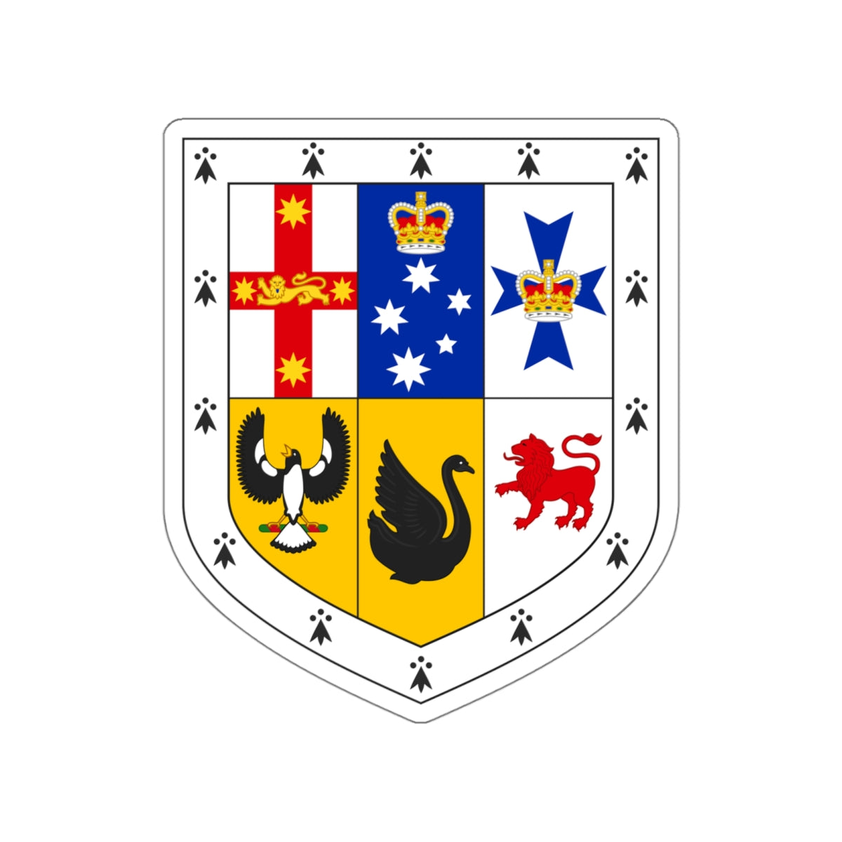 Shield of arms of Australia STICKER Vinyl Die-Cut Decal-White-The Sticker Space