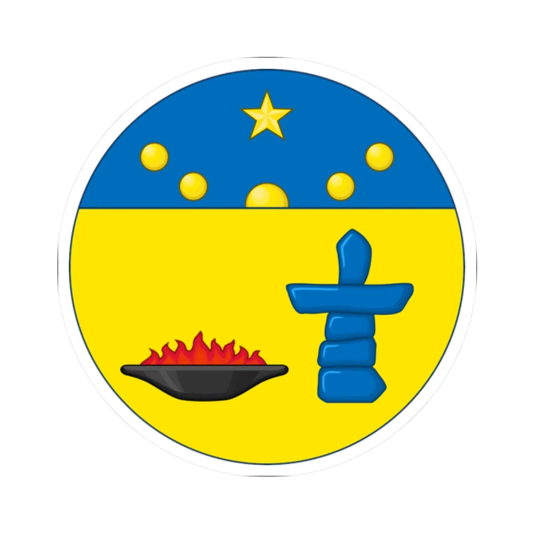 Shield of arms of Nunavut (Canada) (Coat of Arms) STICKER Vinyl Kiss-Cut Decal 2 Inch White - The Sticker Space