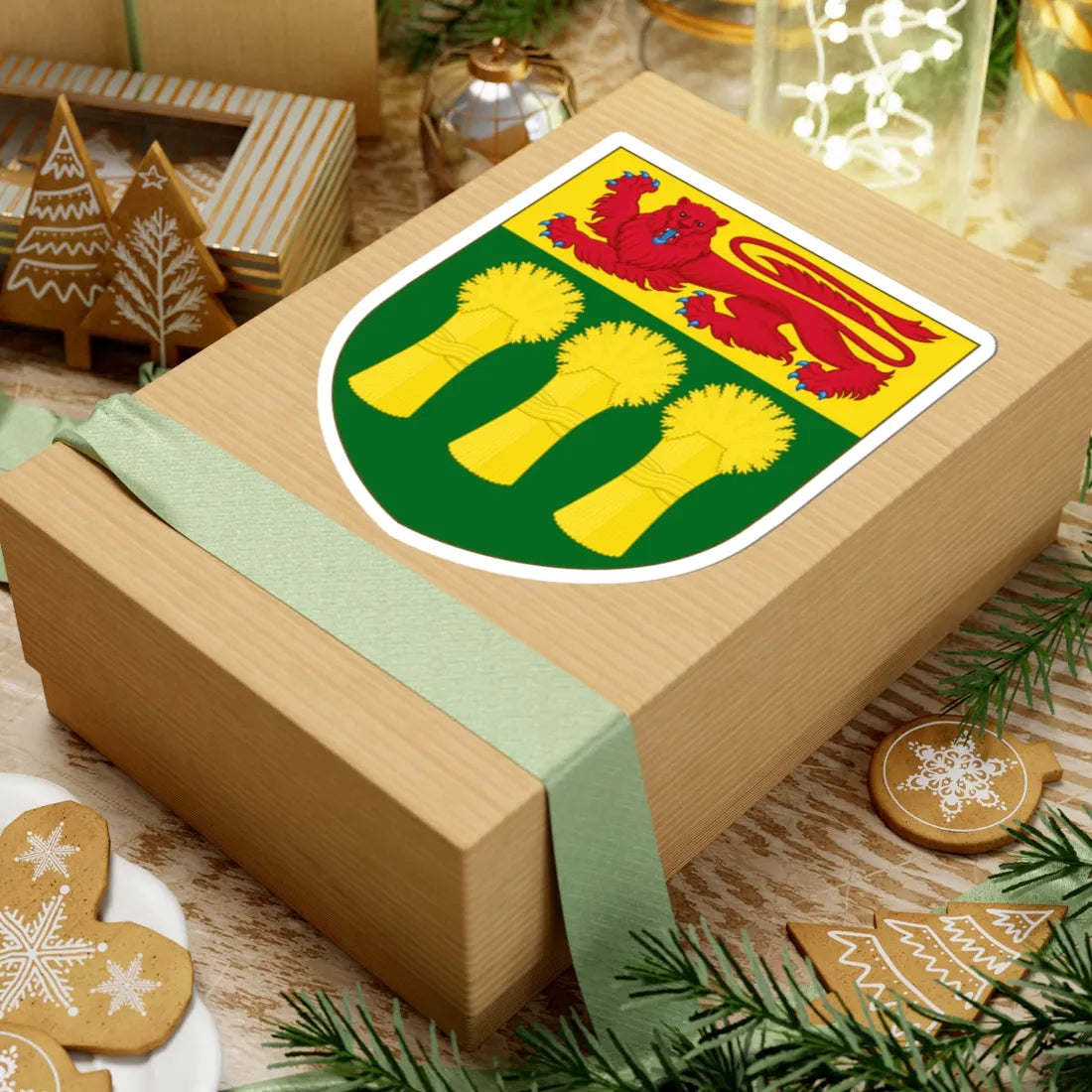 Shield of arms of Saskatchewan (Canada) (Coat of Arms) STICKER Vinyl Kiss-Cut Decal - The Sticker Space