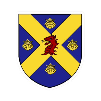 Shield of Wade Family Coat of Arms (Ireland) (Coat of Arms) STICKER Vinyl Kiss-Cut Decal 2 Inch White - The Sticker Space