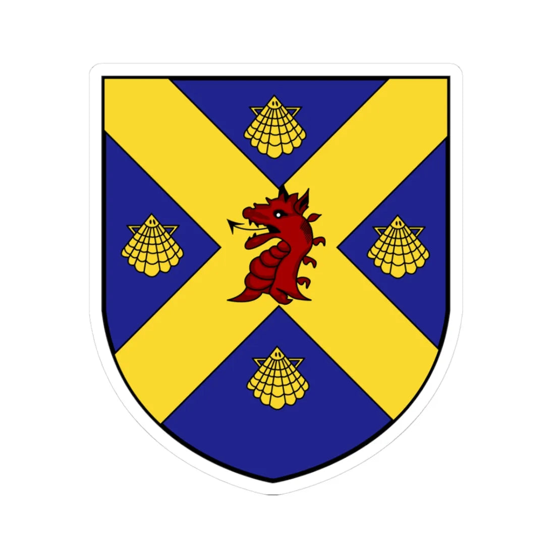 Shield of Wade Family Coat of Arms (Ireland) (Coat of Arms) STICKER Vinyl Kiss-Cut Decal 3 Inch White - The Sticker Space