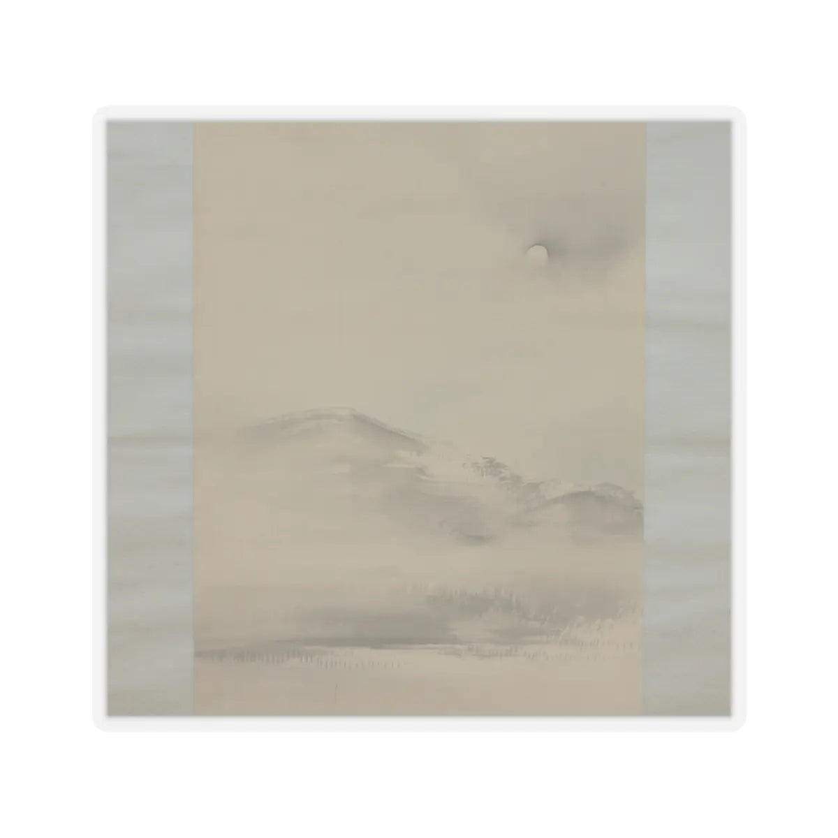 Shiokawa Bunrin - Landscape with the Moon - 19th century v3 - STICKER Vinyl Kiss-Cut Decal