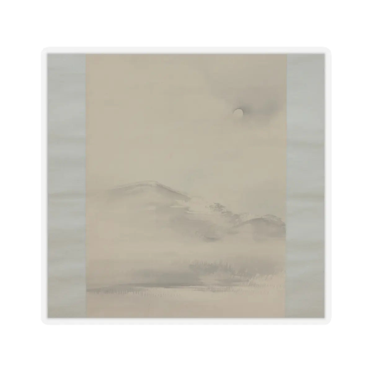 Shiokawa Bunrin - Landscape with the Moon - 19th century v3 - STICKER Vinyl Kiss-Cut Decal