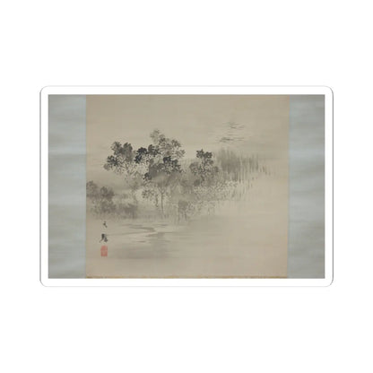 Shiokawa Bunrin - Landscape with the Moon - 19th century v4 - STICKER Vinyl Kiss-Cut Decal