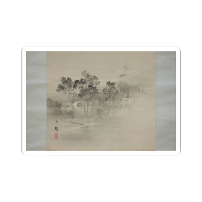 Shiokawa Bunrin - Landscape with the Moon - 19th century v4 - STICKER Vinyl Kiss-Cut Decal