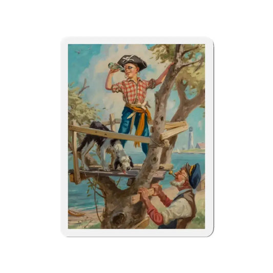 Ship Ahoy! (Magazine Illustration) Refrigerator Magnet 2 Inch Die-Cut - The Sticker Space