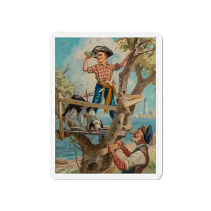 Ship Ahoy! (Magazine Illustration) Refrigerator Magnet 3 Inch Die-Cut - The Sticker Space