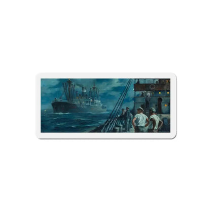 Ship Passing in the Night (Magazine Illustration) Refrigerator Magnet 6 Inch Die-Cut - The Sticker Space