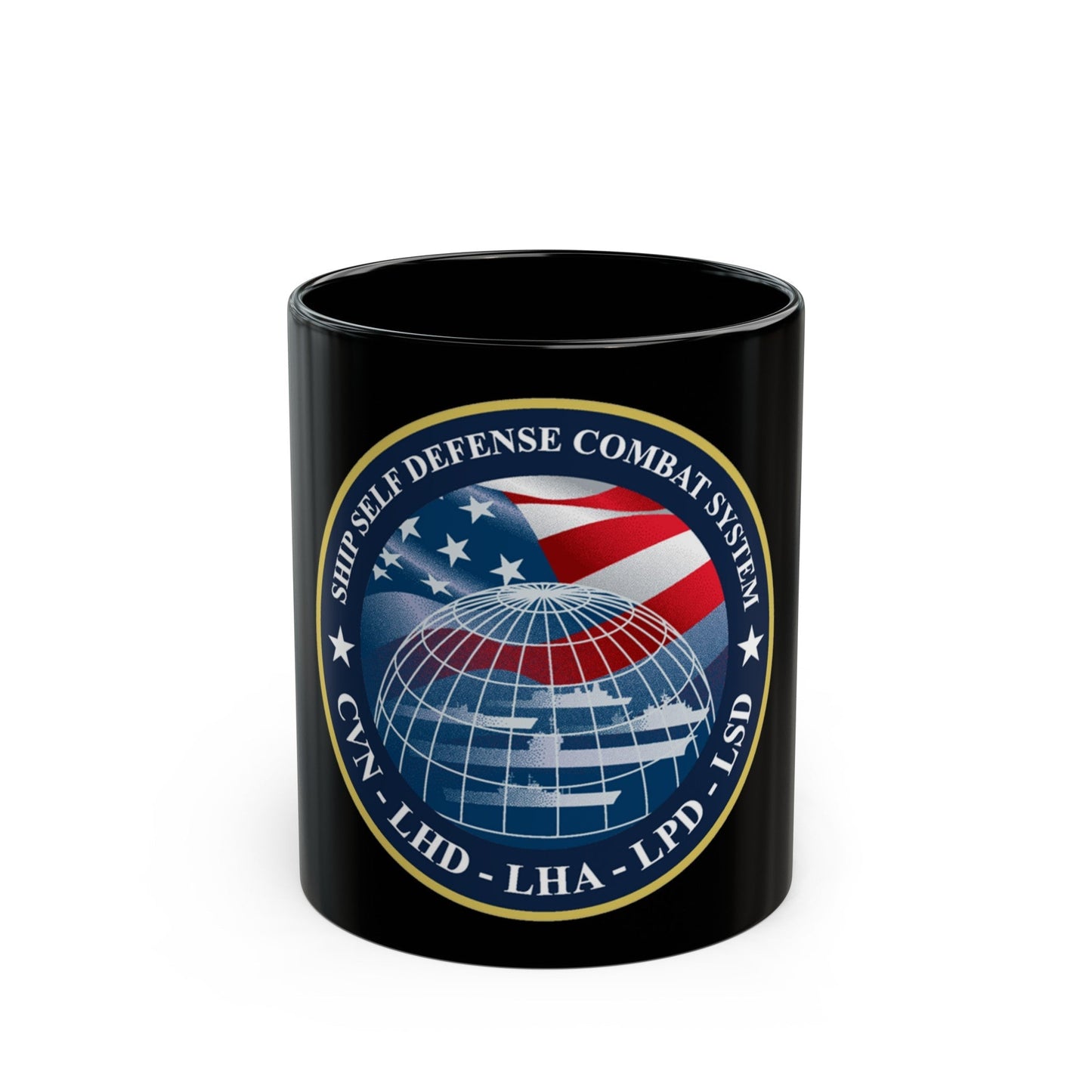 Ship Self Defense Combat System (U.S. Navy) Black Coffee Mug-11oz-The Sticker Space